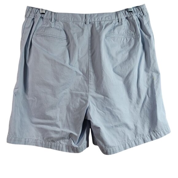Lands' End Chino Shorts Blue SZ 20W Zip Pockets 8" Inseam Elastic Waist Cotton - Picture 5 of 7